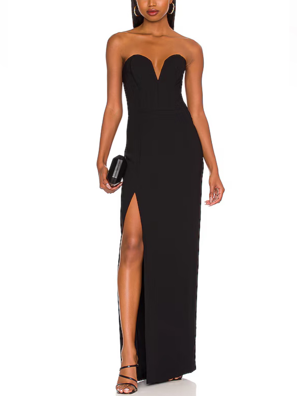Amanda Uprichard Cherri Black Gown Bridesmaid Evening Wear Black Tie Revolve Xs